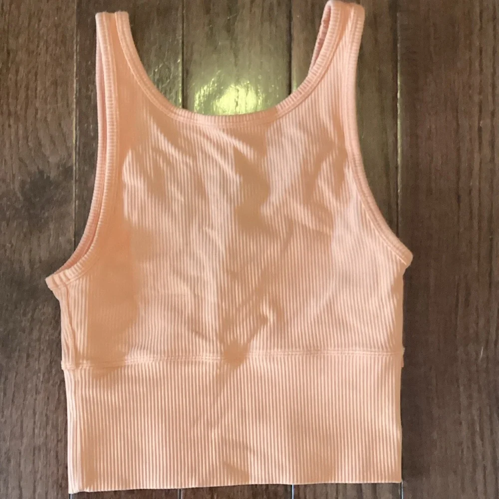 Orange Ribbed Tank Top - Picture 1 of 4